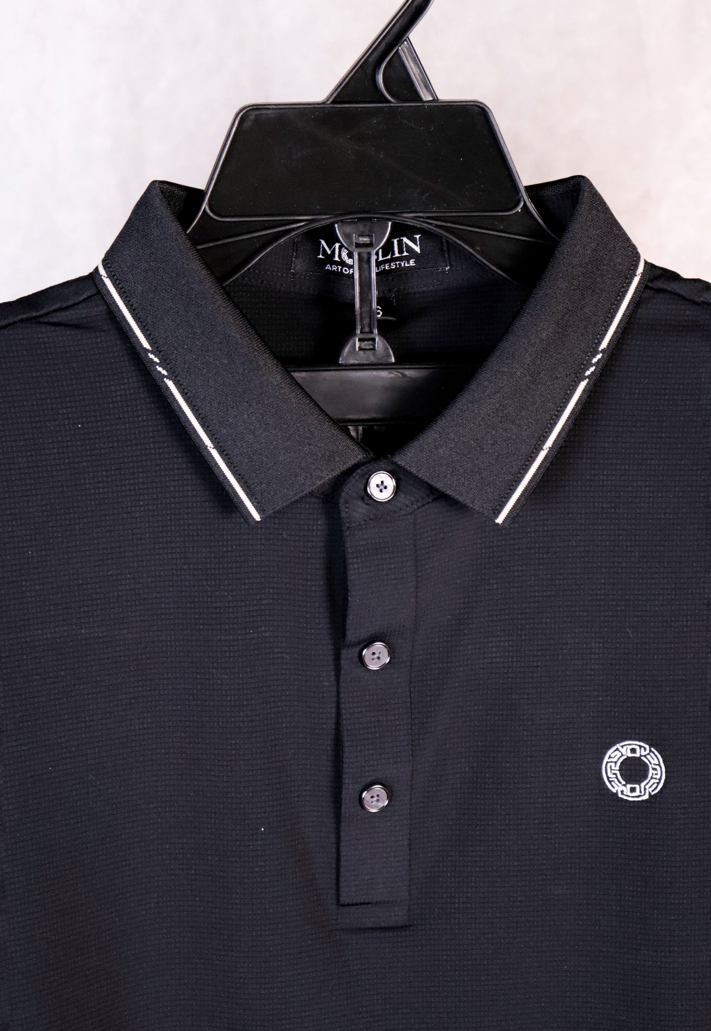 Moslin Luxe Polo – Obsidian Black