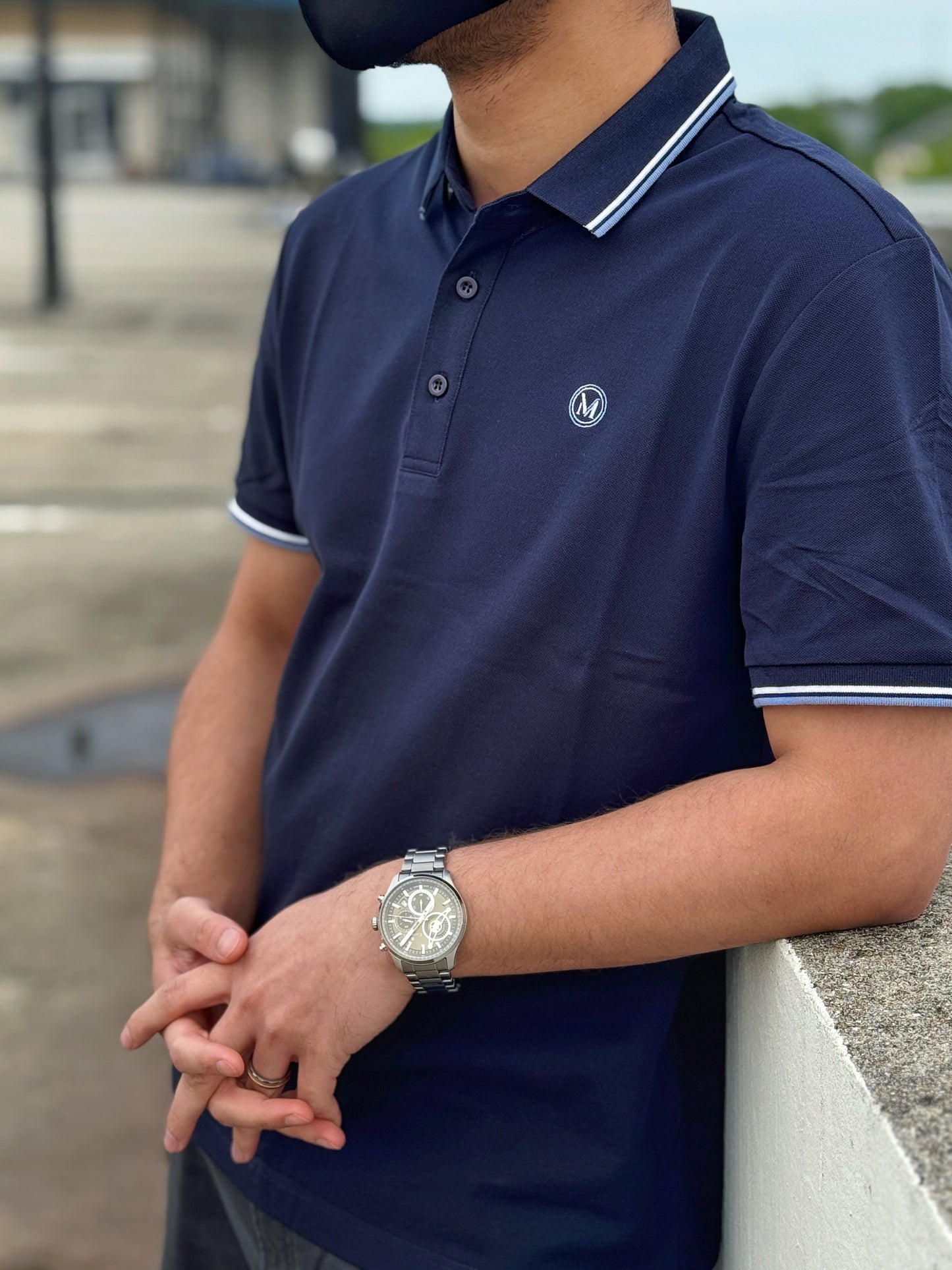 Moslin Luxe Polo – Deep Navy