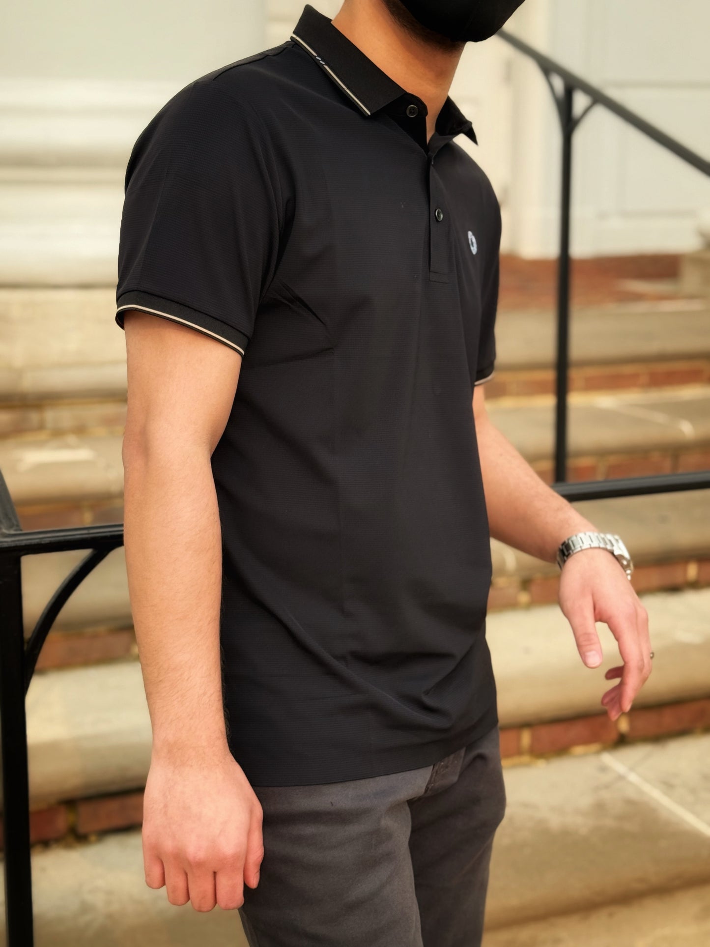 Moslin Luxe Polo – Obsidian Black