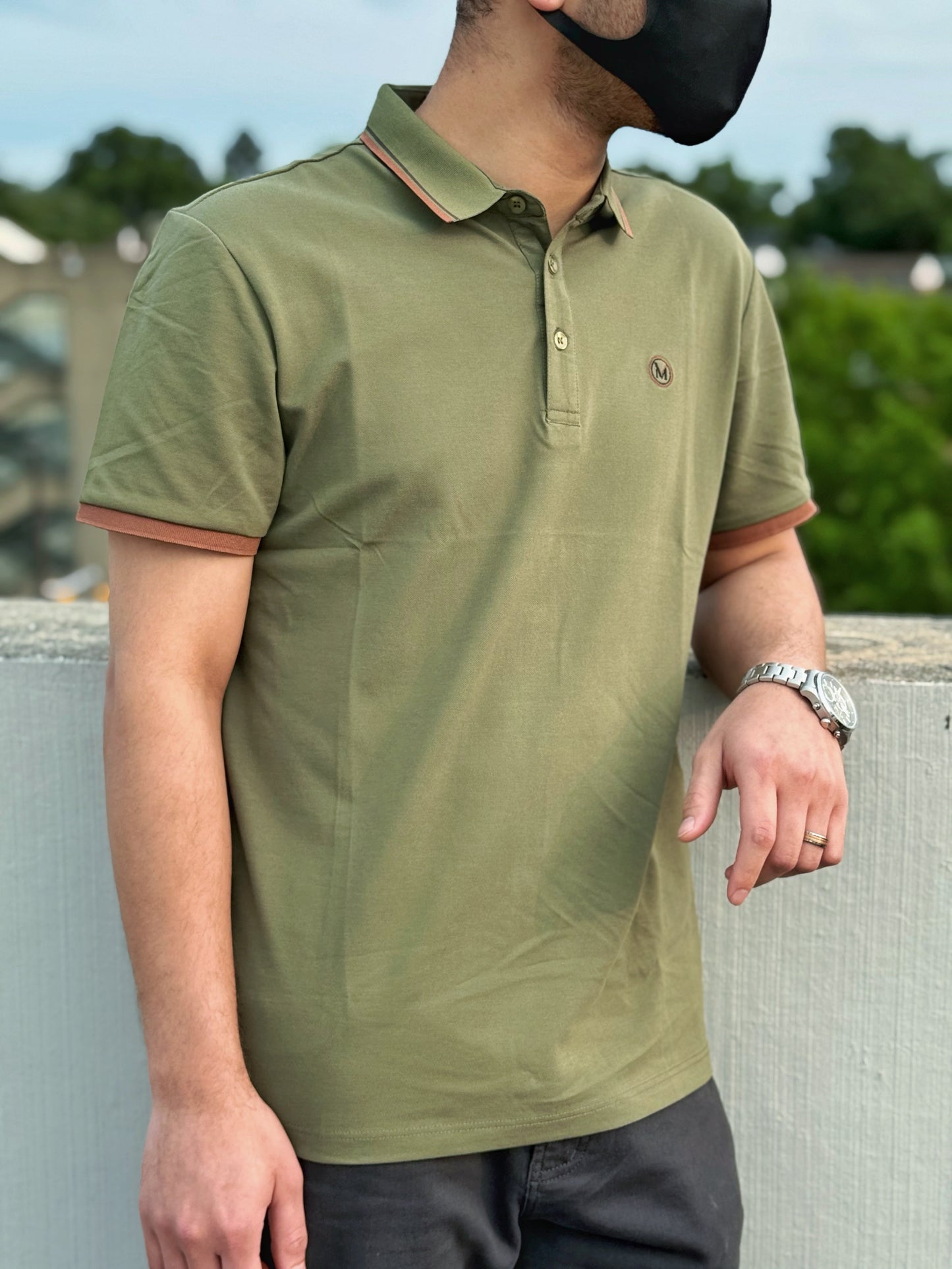 Moslin Luxe Polo – Field Green