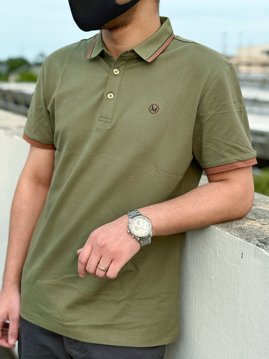 Moslin Luxe Polo – Field Green