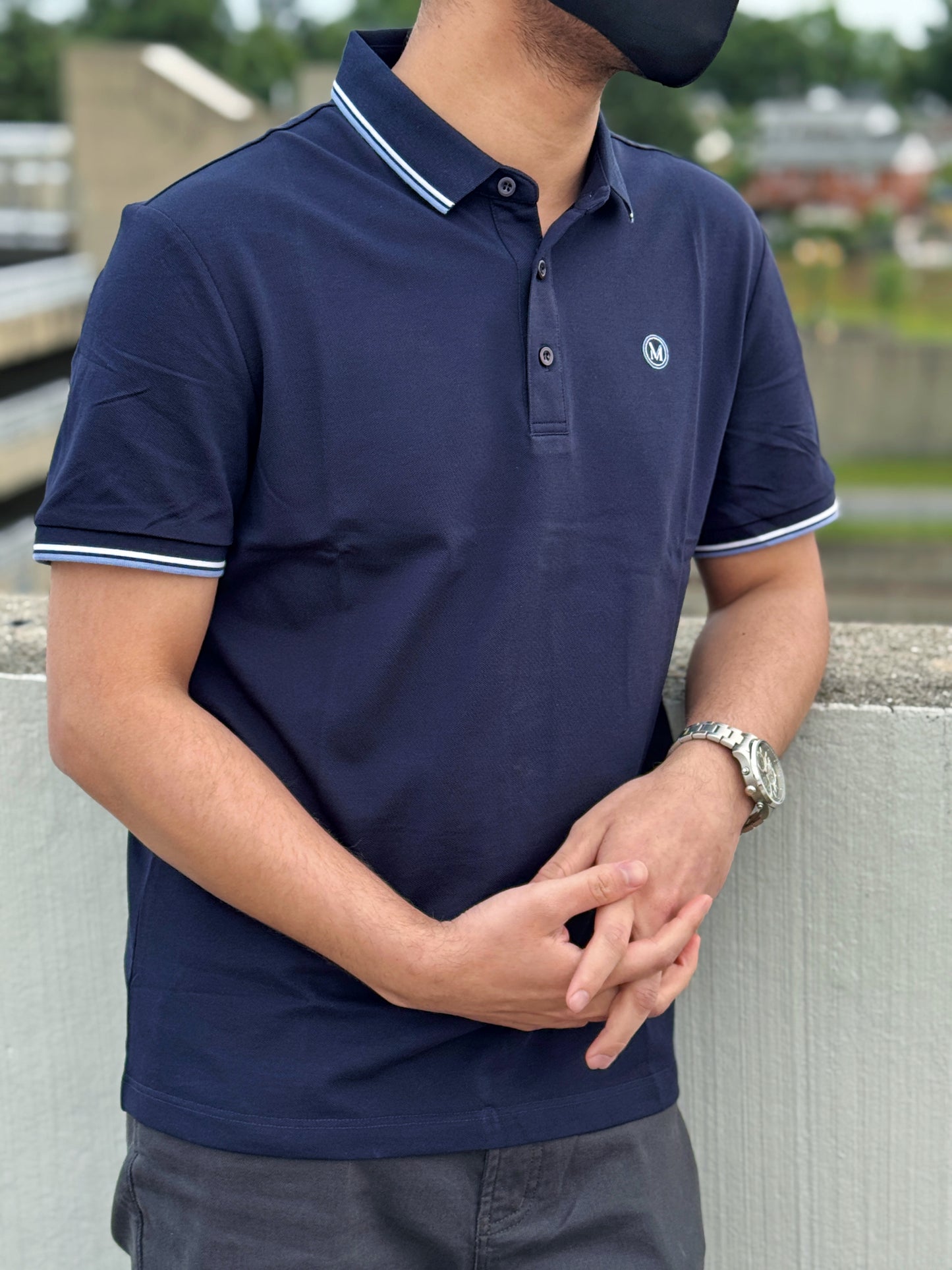 Moslin Luxe Polo – Deep Navy